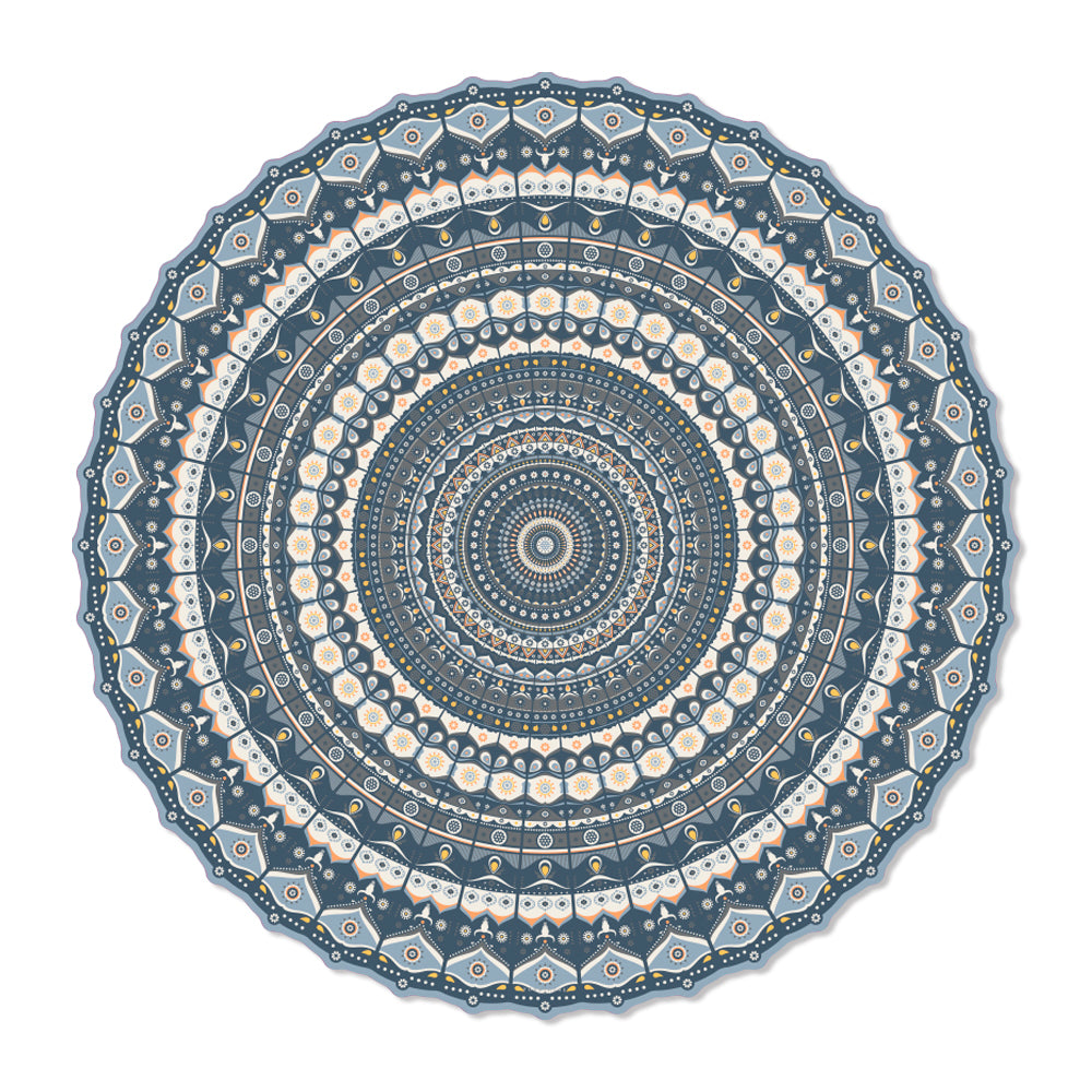 Blue Mandala vinyl rug - Kids