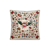 Tattoo Velvet Cushion Beige