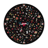 Tapis vinyle en vinyle rond — modèle Tattoo