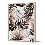 Tableau format portrait — modèle Monstera, motif végétal et floral